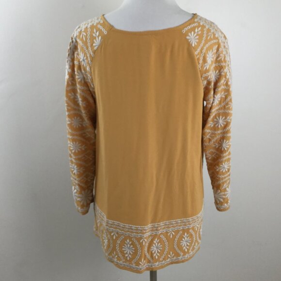 Sundance Embroidered Mustard/Cream Blouse s - Picture 4 of 7